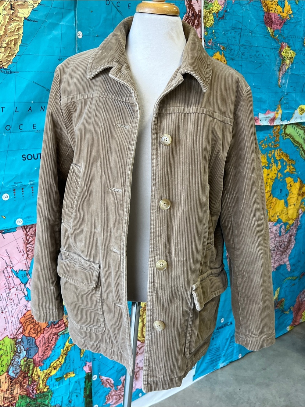Vintage Eddie Bauer Tan Corduroy Chore Jacket